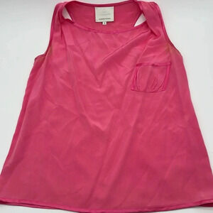 WOMENS MADISON MARCUS 100% SILK PINK SLEEVELESS FLOWY TANK TOP - SIZE Small